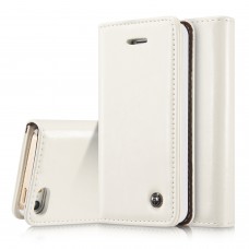 iPhone SE 5 5s - Caseme Vintage Luxury Slim Flip PU Leather Stand Protective Phone Cover Case - White